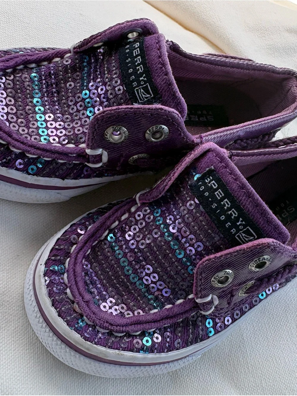 Sperry Kids Purple Sequin Slip-On Sneakers